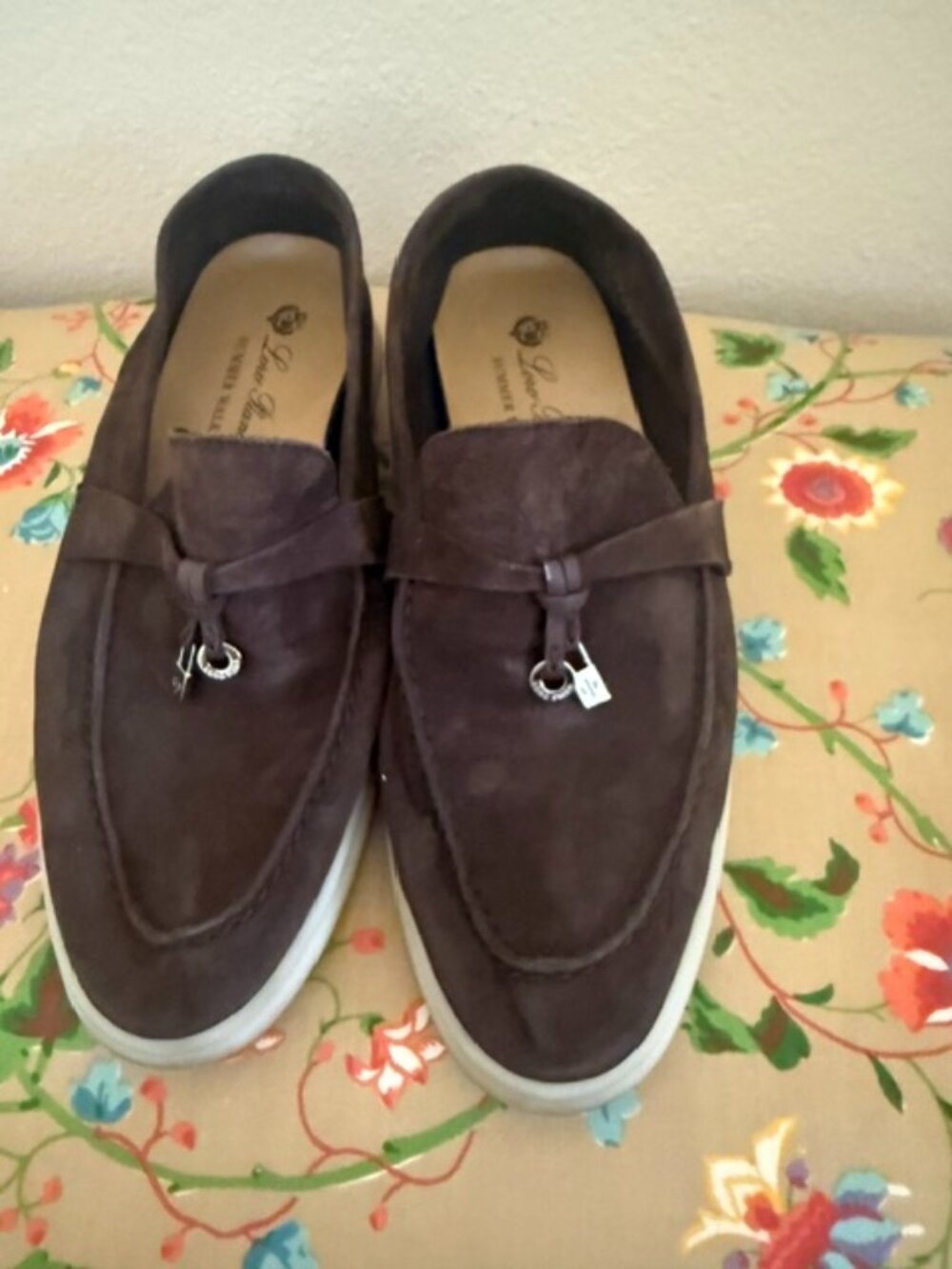 loro piana summer walk charms suede loafers